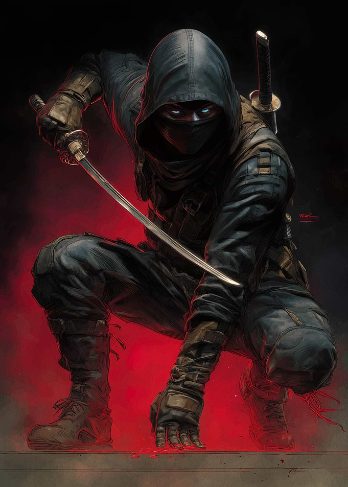 Hooded Ninja with Katana