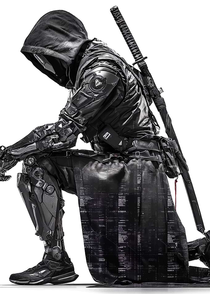 Cyberpunk Warrior with Katana