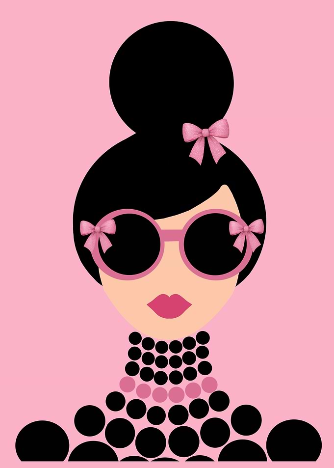 Black Pink Modern Woman Fashion Illustration