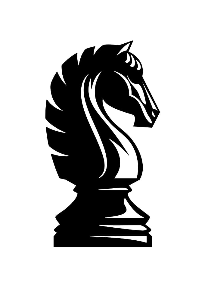 Black Chess Knight Piece Illustration