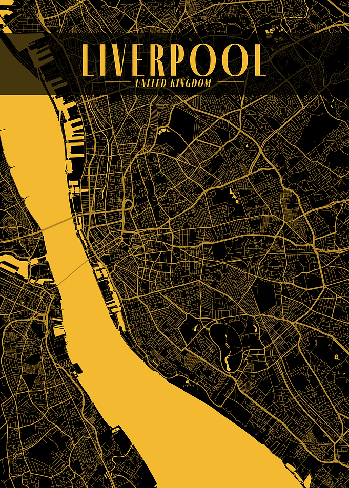 Liverpool Golden Map Art