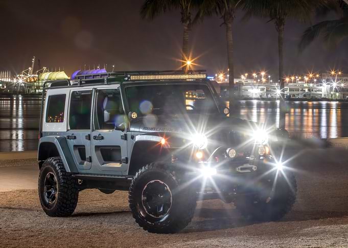Jeep Wrangler at Night