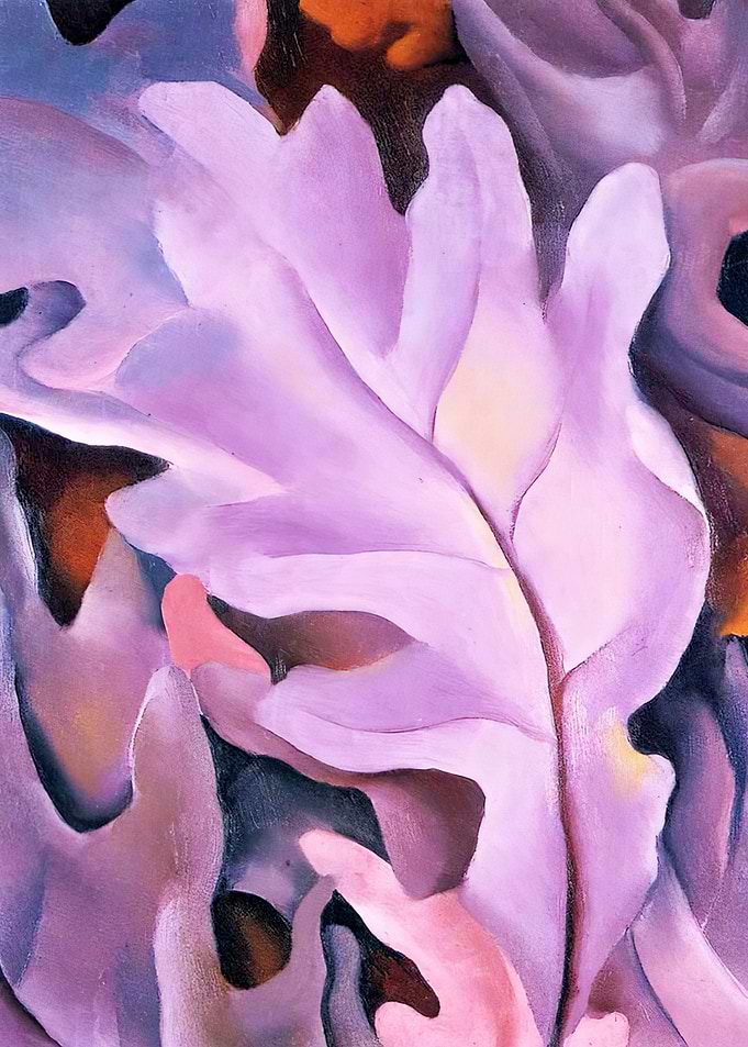 Abstract Floral Painting in Lilac Hues