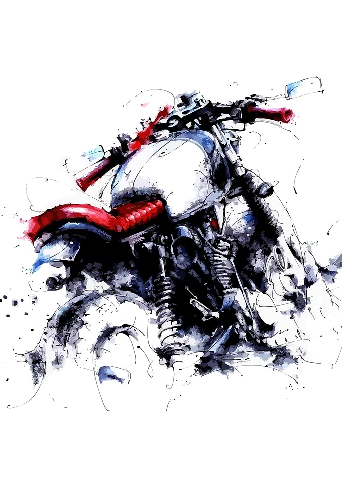 Motorcycle Watercolor Illustration