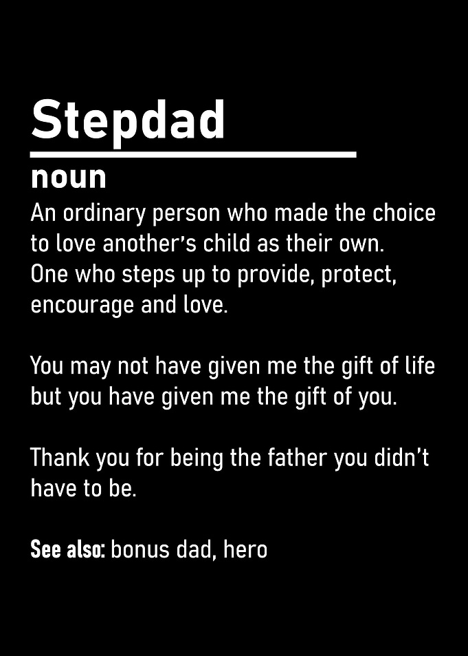 Stepdad Definition Black and White