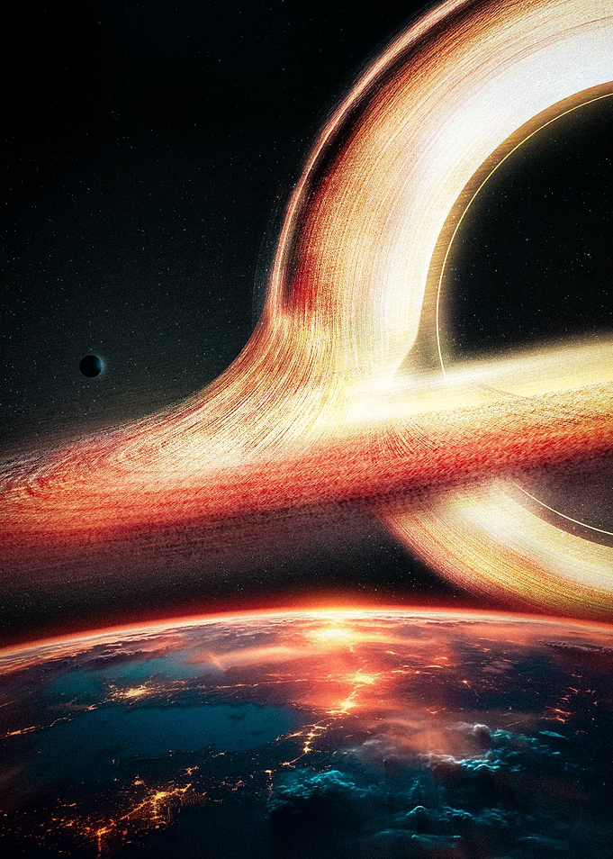 Black Hole & Planet Earth Outer Space