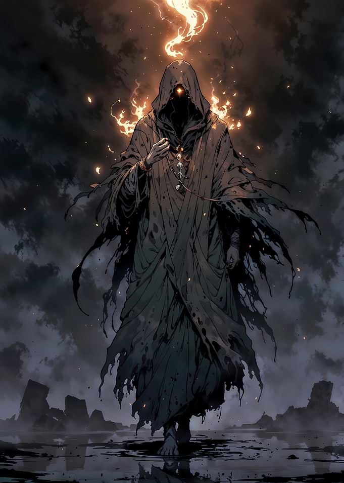 Ember Wraith Rising with Fiery Aura