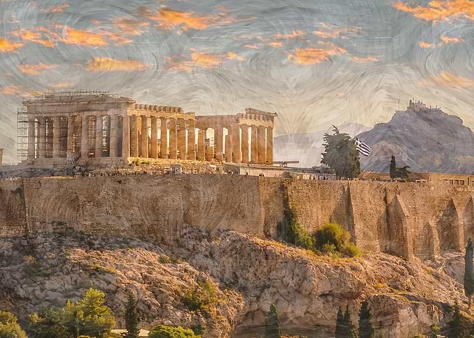 Parthenon at Sunset, Athens, Greece