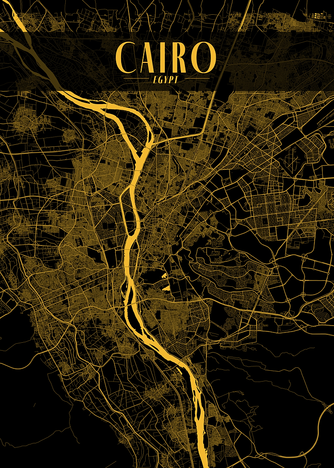 Cairo Golden Map Art