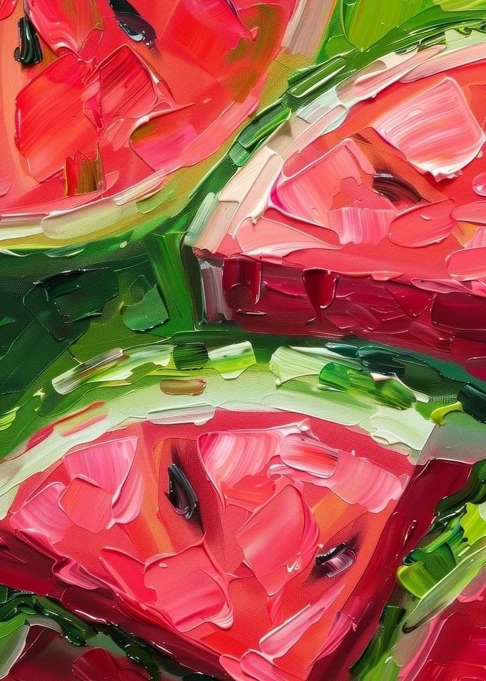 Watermelon Slices Oil Painting
