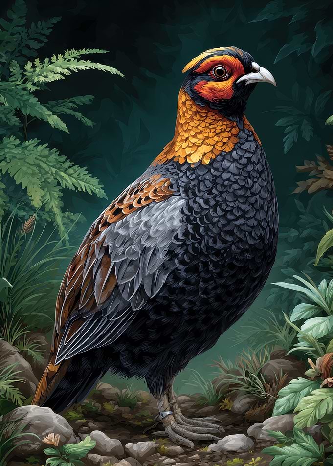 Colorful Bird in Lush Forest