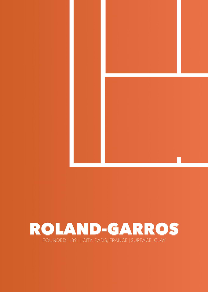 Roland-Garros Tennis Court Minimalist Grand Slam