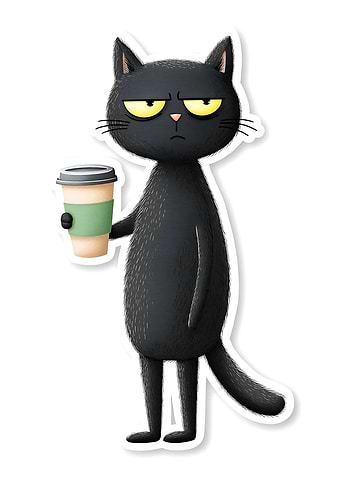 Grumpy Cat with Coffee