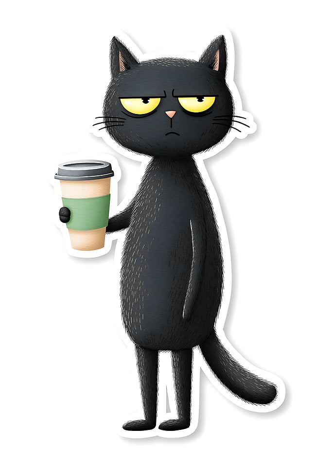 Grumpy Cat with Coffee