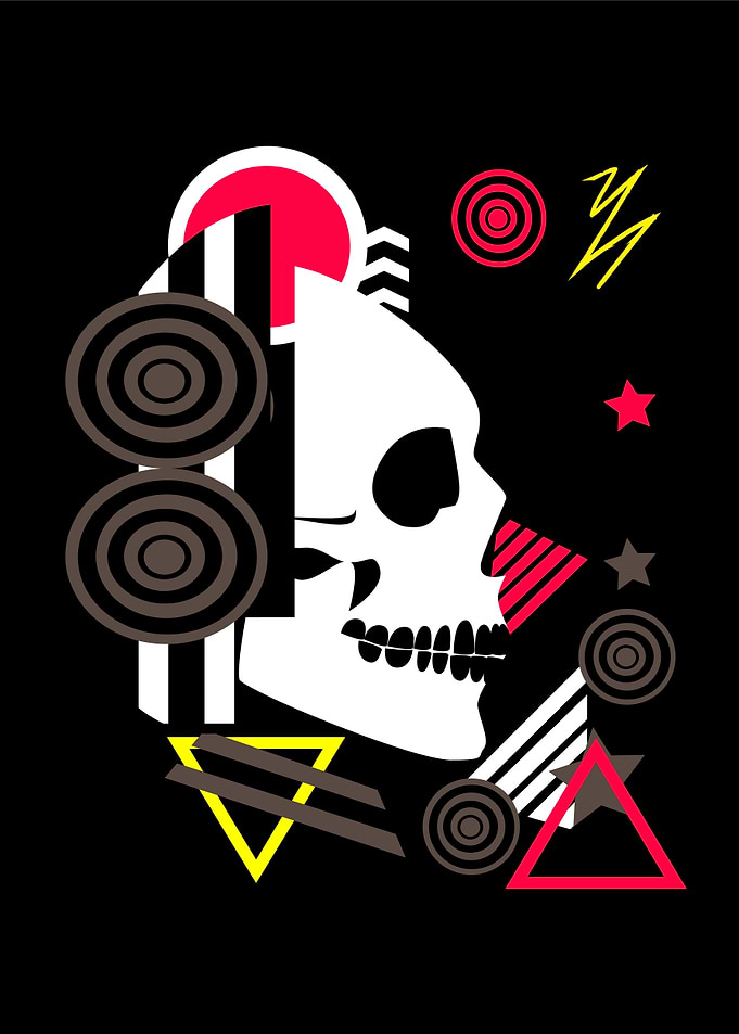 Robot Skull with Geometric Shapes