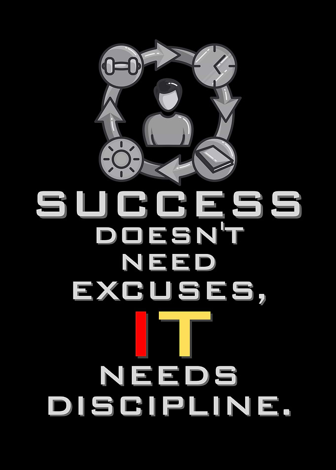 Success Needs Discipline Motivational Poster