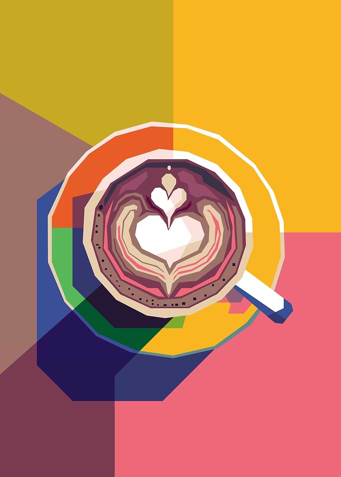 Colorful Coffee Cup Pop Art