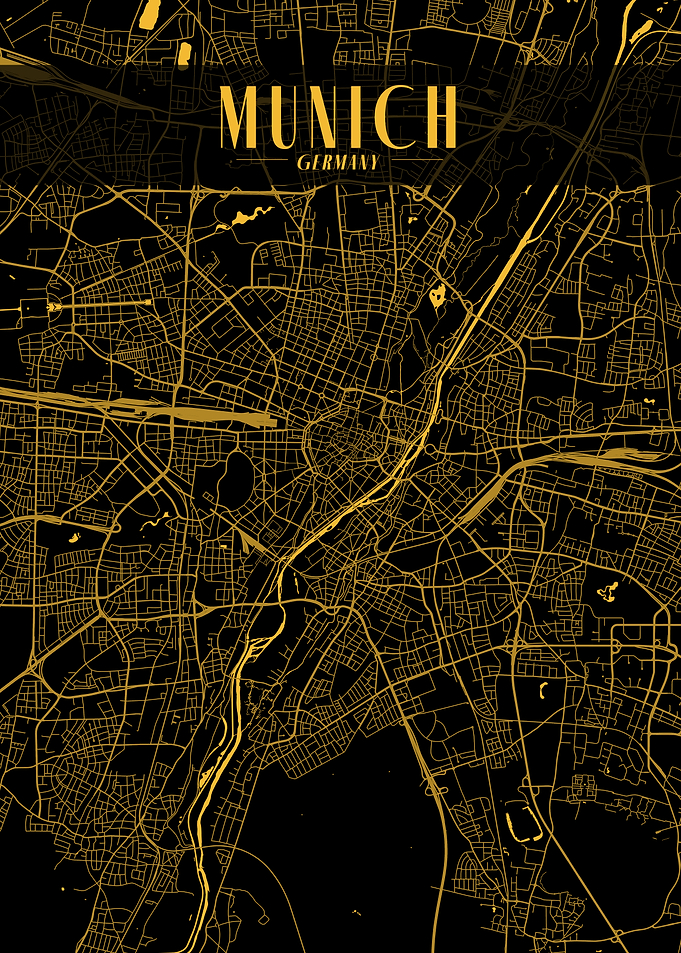 Munich Golden Map Art