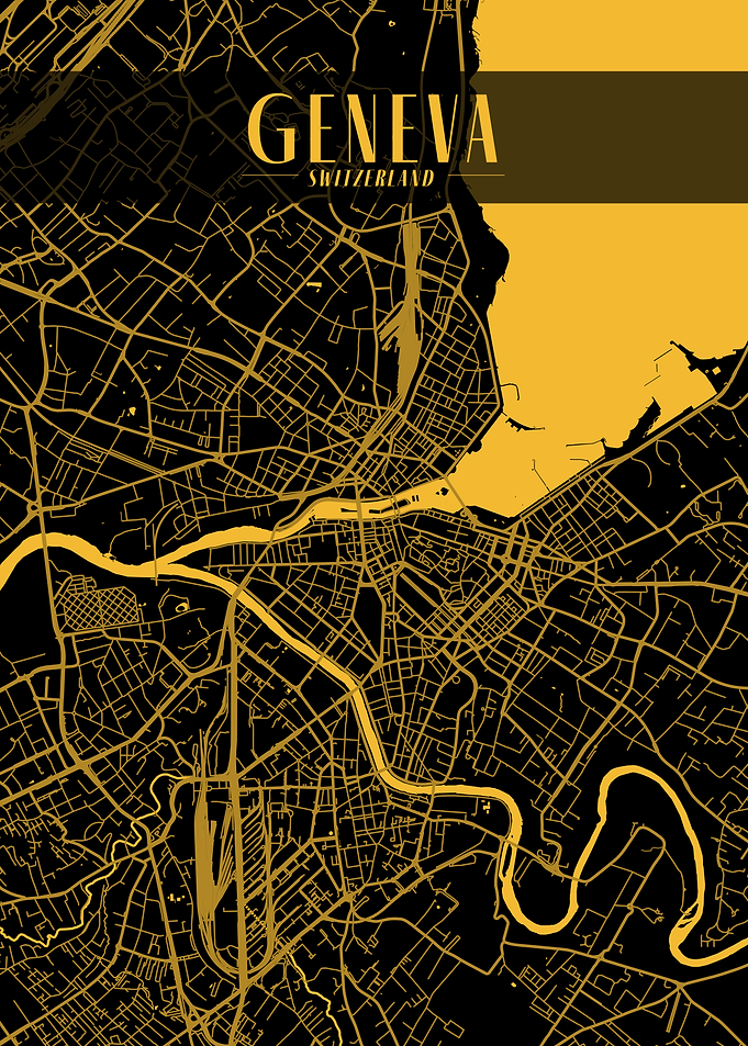 Geneva Golden Map Art