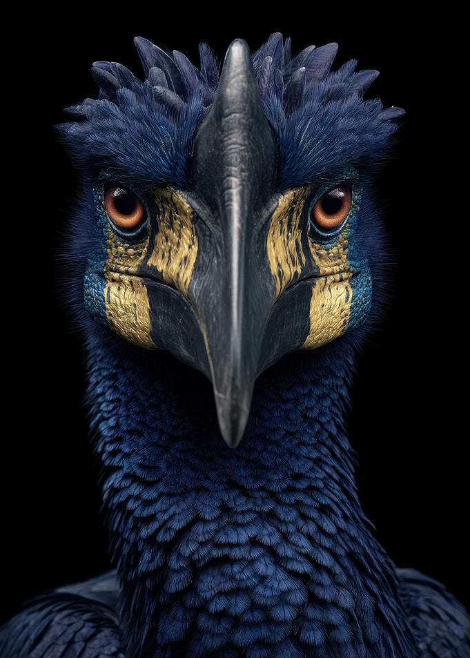 Detailed Portrait of a Blue Bird