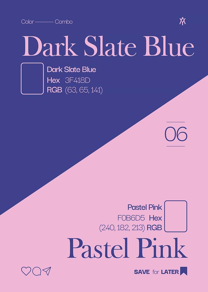 Dark Slate Blue and Pastel Pink