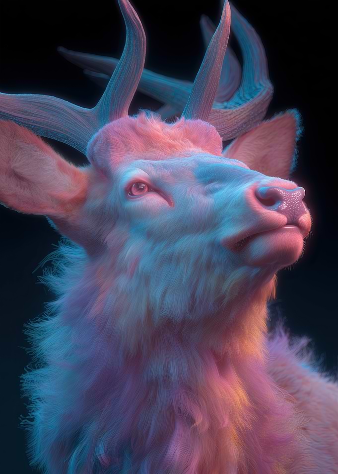 Pastel Deer Portrait