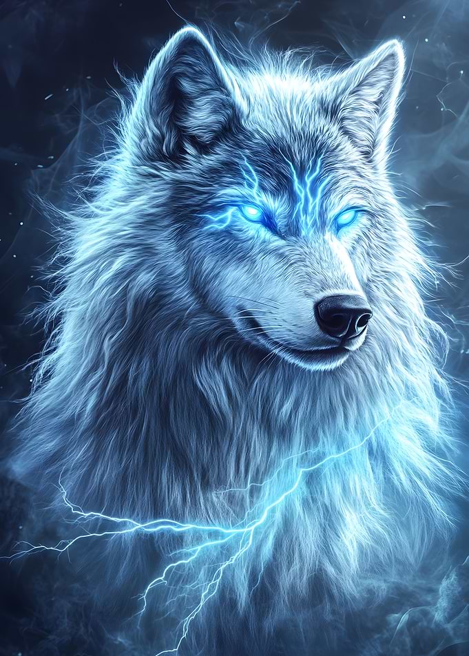 Electric Wolf Portrait