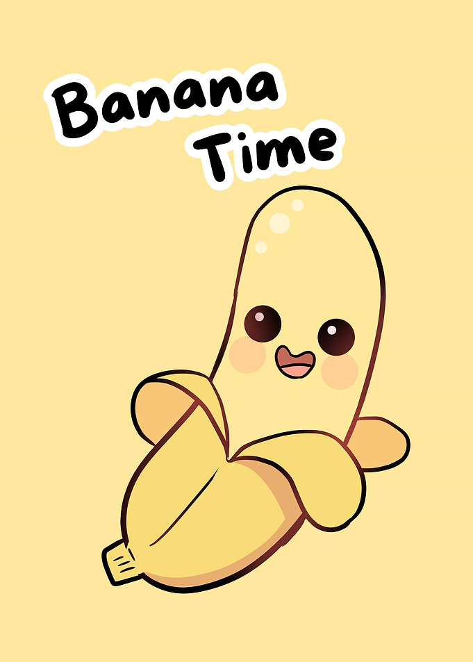 Cute Banana Time Cartoon