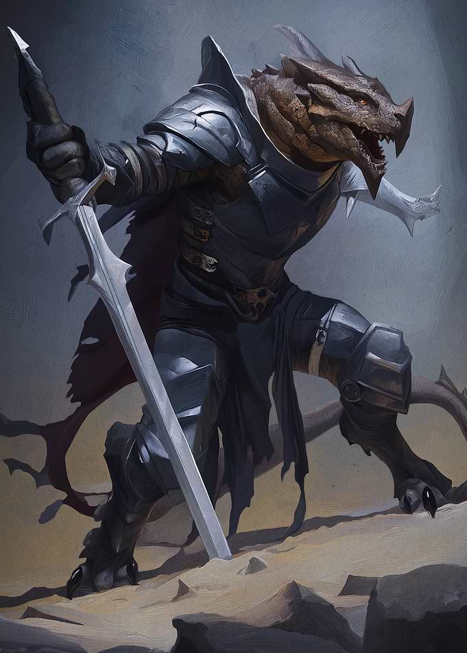 Dragonborn Warrior with Sword