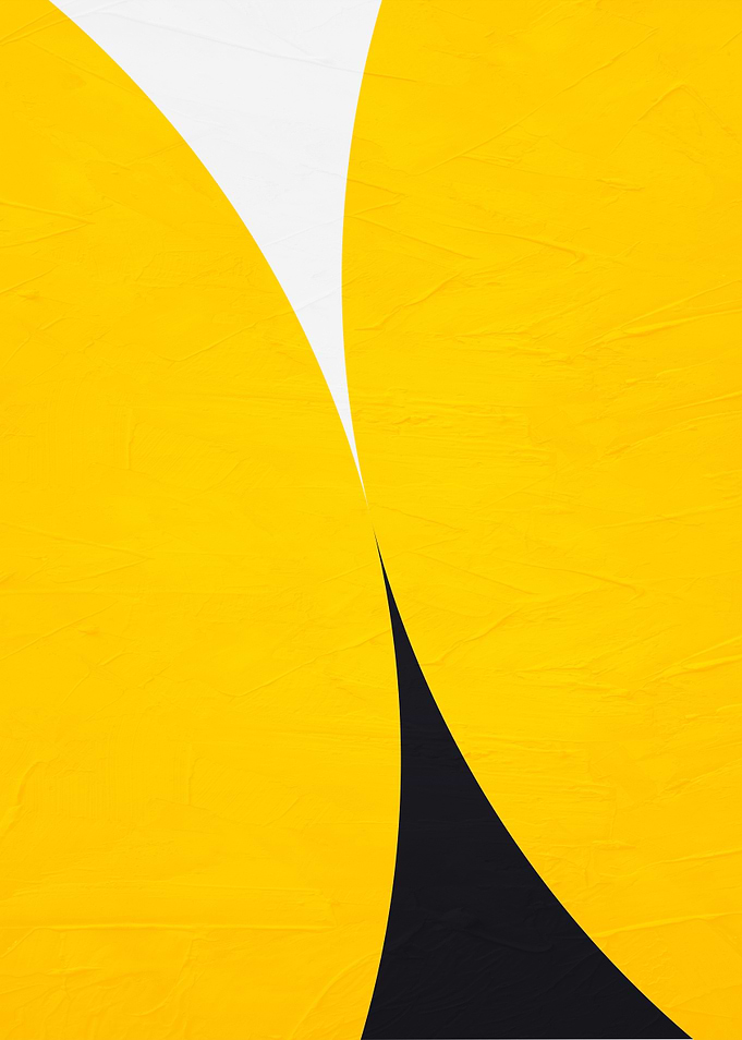 Abstract Yellow, White, and Black Curves