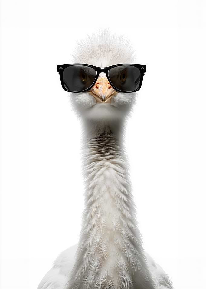 Cool Egret Bird with Sunglasses