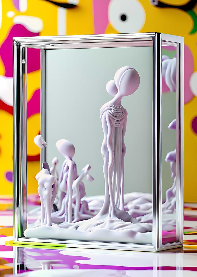 Abstract Figures in a Glass Box
