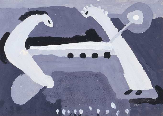 Abstract Painting in Black and White