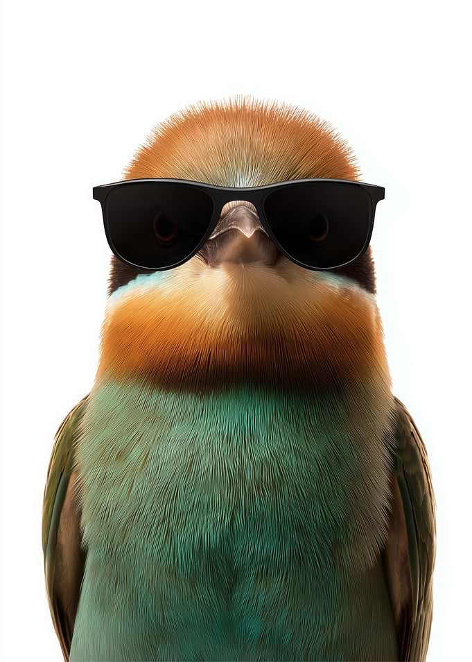 Cool Bee-eater Bird with Sunglasses