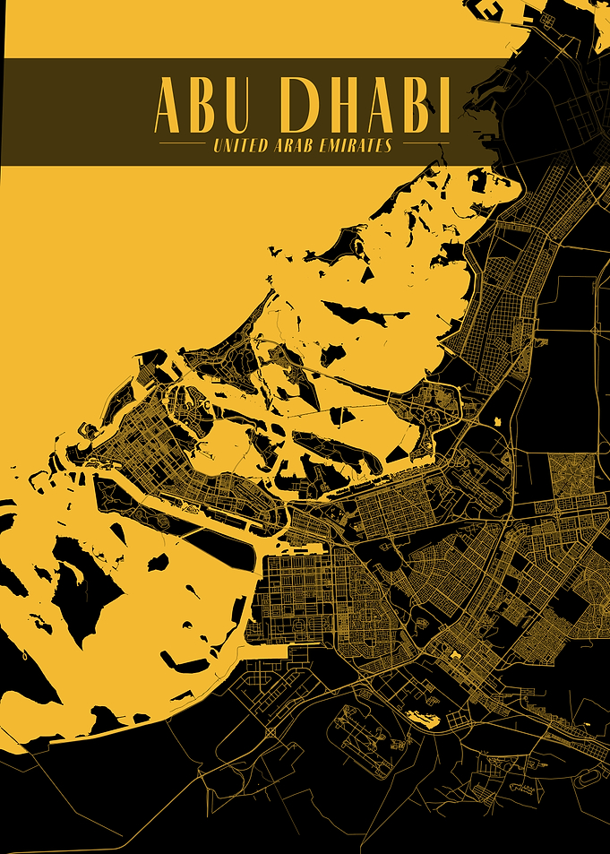 Abu Dhabi Golden Map Art