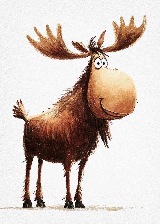 Cartoon Moose Illustration