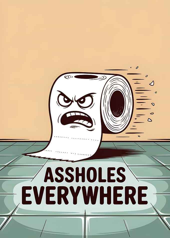 Angry Toilet Paper Roll Cartoon