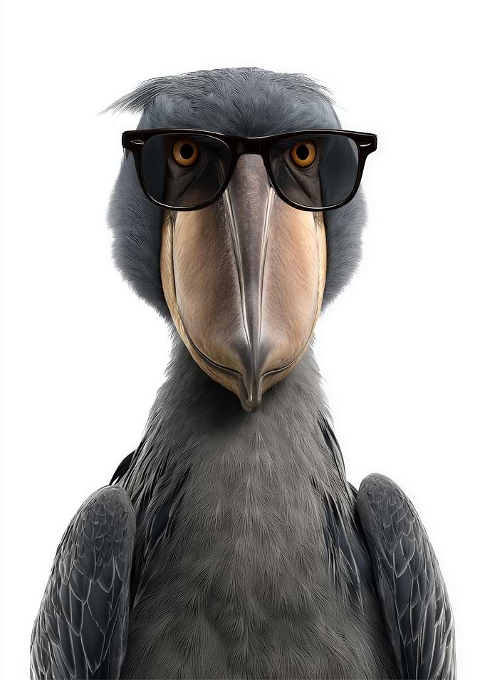 Cool Shoebill Stork with Sunglasses