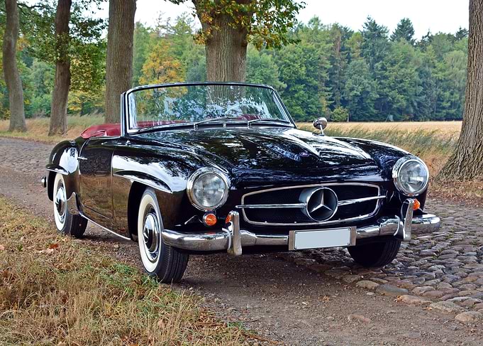 Classic Black Mercedes-Benz Roadster