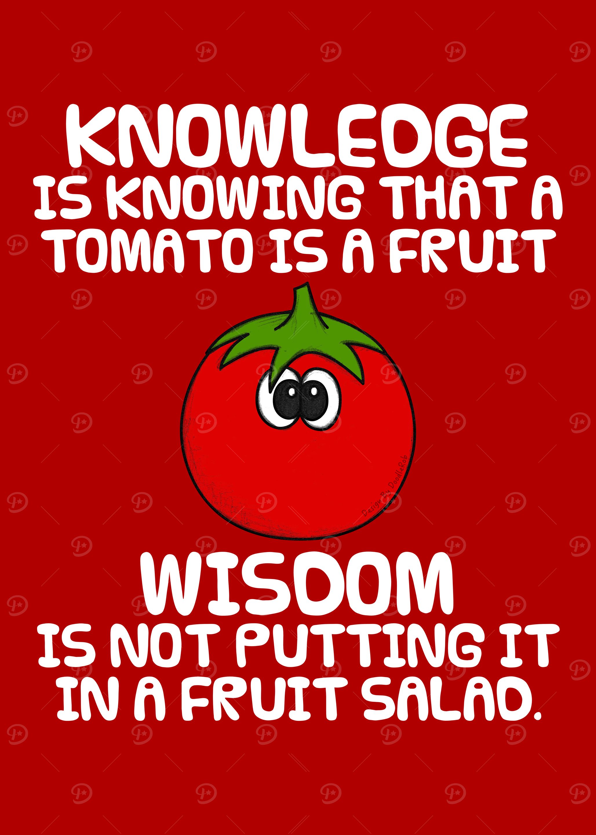 Tomato Knowledge Fruit Wisdom Funny