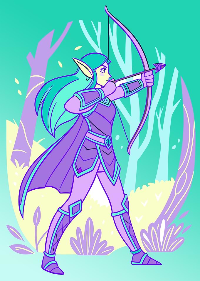 Elf Archer in Forest