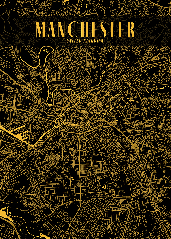 Manchester Golden Map Art