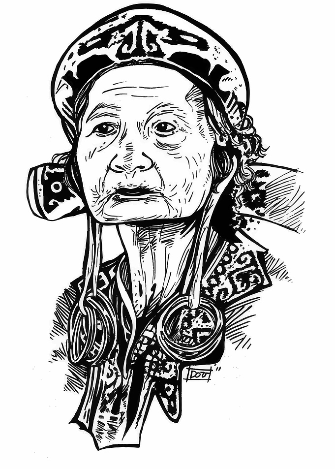 Monochrome Portrait of an Indigenous Woman