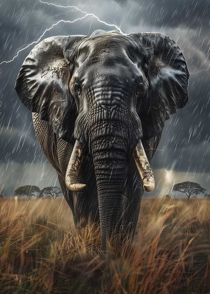 Elephant in Storm