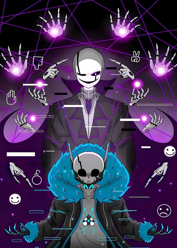 Gaster and Sans Fusion Digital Art