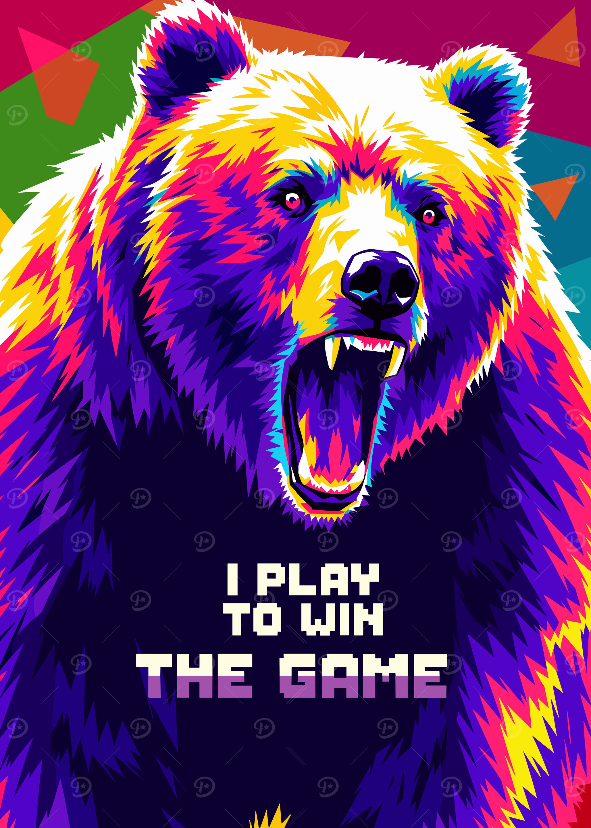 Colorful Bear Illustration with Motivational Text