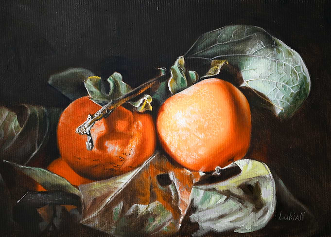 Persimmon Still Life Painting