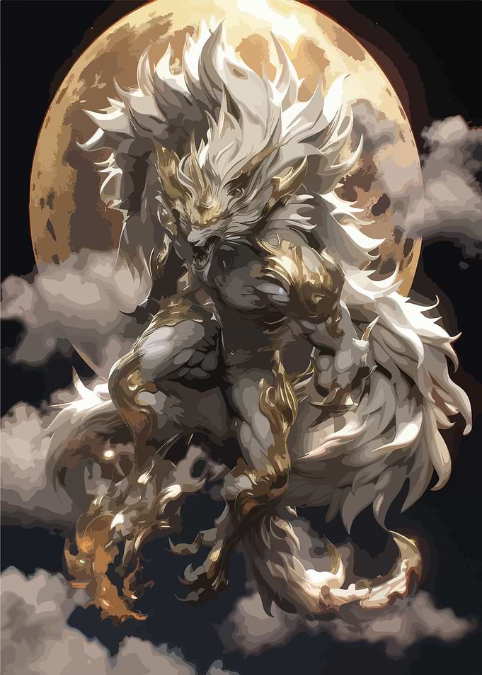 Werewolf under the moon
