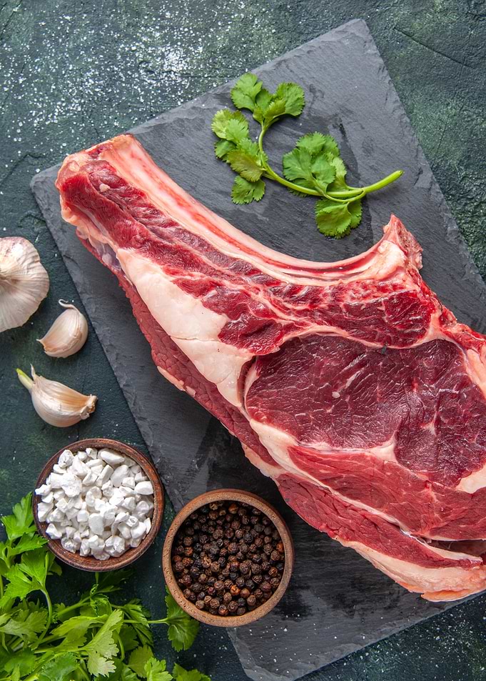 Raw Ribeye Steak with Spices