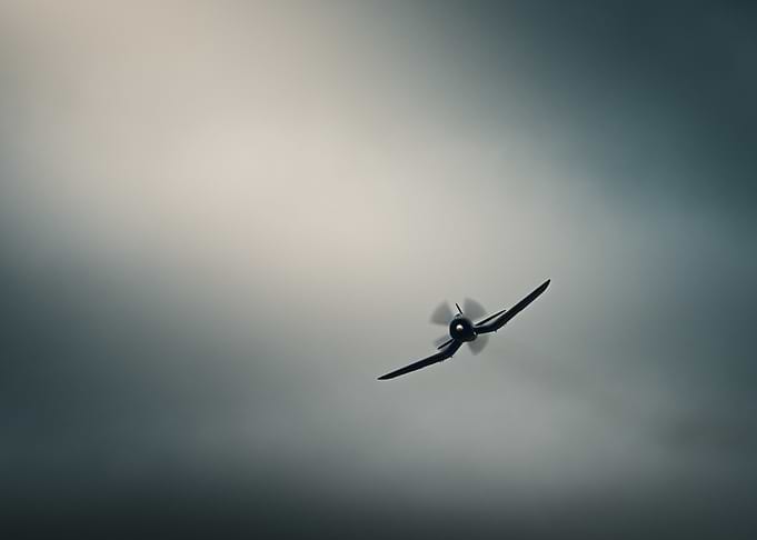 Vintage Airplane in Flight